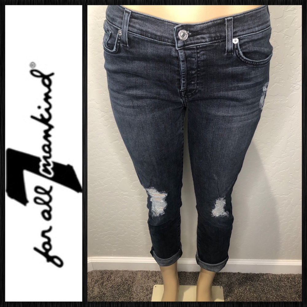 74AMK Josefina Gray Skinny BF Jeans Sz 28